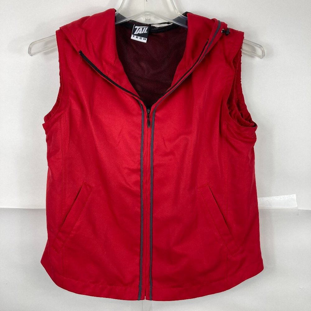 Tail Tech Full Zip Golf Workout Vest Sleeveless Hooded Top Womens Size S